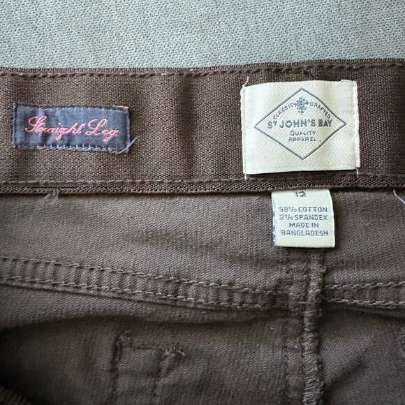 Corduroy Pants Women’s 12 Brown Mid Rise Straight Leg DarkAcedemia Preppy - Picture 5 of 6